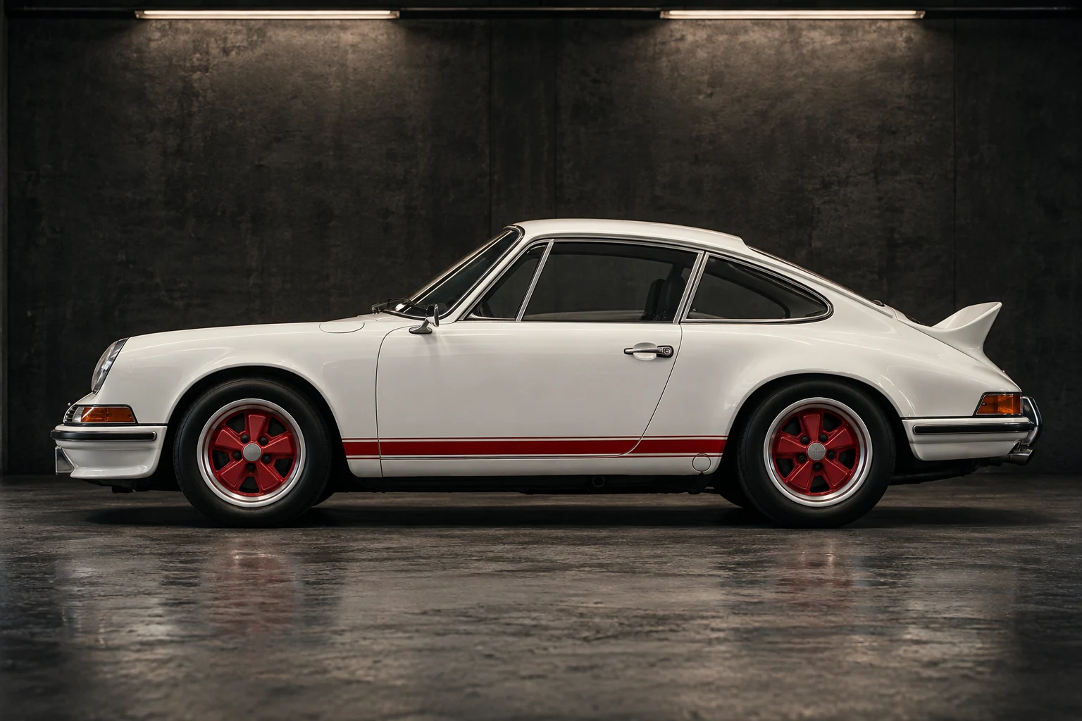 Illustrative image: 1973 Carrera RS-style long-hood Porsche 911, side profile