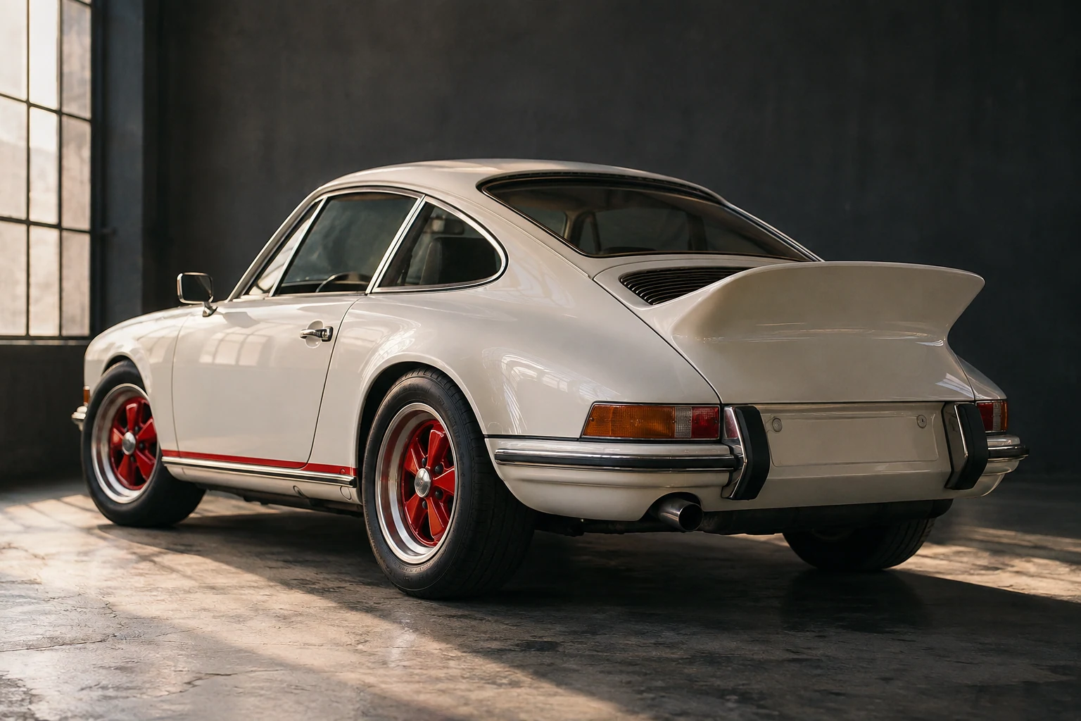 Illustrative image: Rear quarter of a 1973 Carrera-style long-hood 911