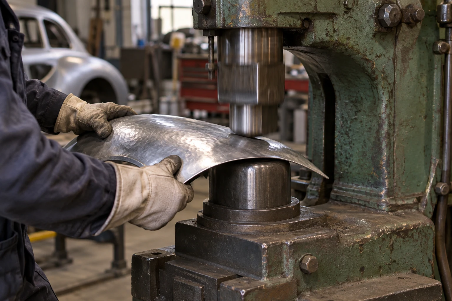Illustrative image: Power hammer forming sheet aluminium